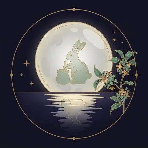Arte da Lua cheia, em tinta e ouro